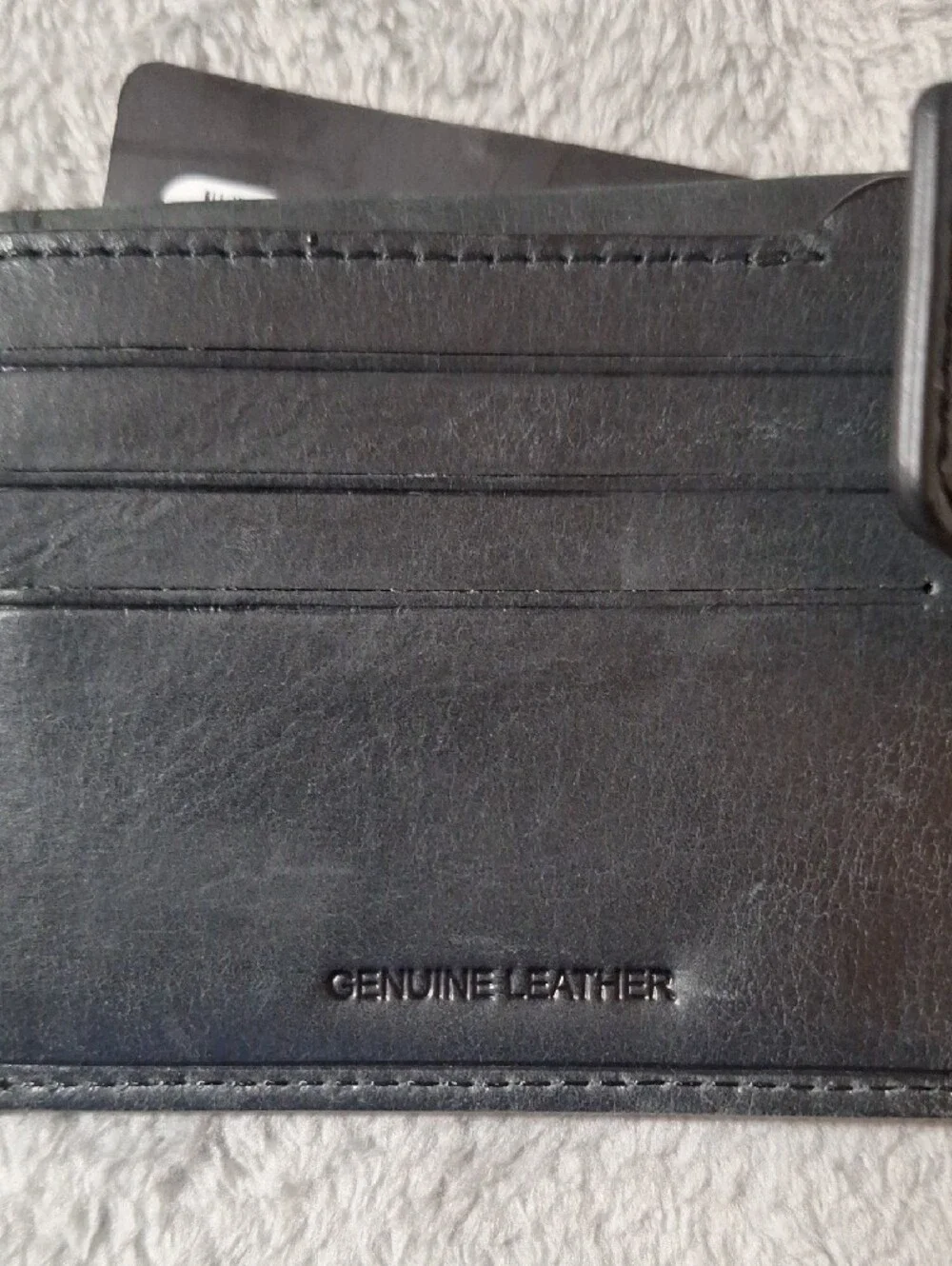 NWT Harley-Davidson Black Leather Bi-Fold Card Holder with Snap Strap